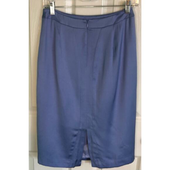 Talbots Petites Silk Blend Lavender Skirt Back Zipper Midi Length - Size 4 - Picture 6 of 6
